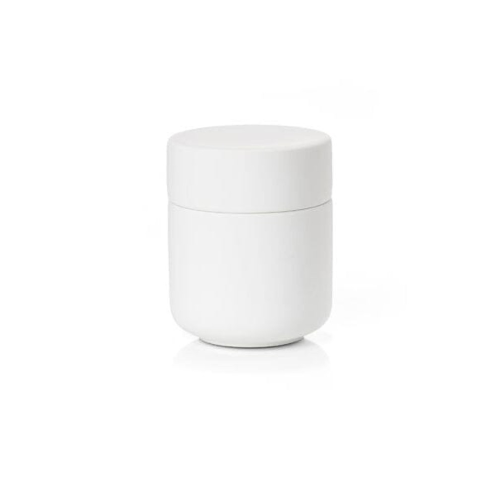ZONE DENMARK UME STONEWARE JAR WITH LID WHITE NWT